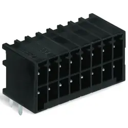 Pin header, 16 pole, pitch 3.5 mm, angled, black, 713-1428/105-000