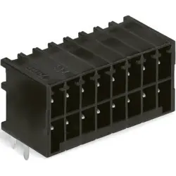 Pin header, 20 pole, pitch 3.5 mm, angled, black, 713-1430/105-000/997-407