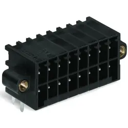 Pin header, 20 pole, pitch 3.5 mm, angled, black, 713-1430/117-000