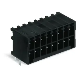 Pin header, 26 pole, pitch 3.5 mm, angled, black, 713-1433/105-000