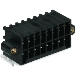 Pin header, 26 pole, pitch 3.5 mm, angled, black, 713-1433/107-000