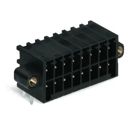 Pin header, 30 pole, pitch 3.5 mm, angled, black, 713-1435/107-000