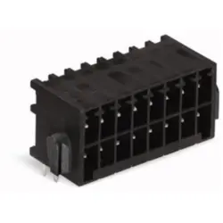 Pin header, 32 pole, pitch 3.5 mm, angled, black, 713-1436/037-000