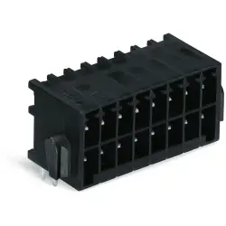 Pin header, 32 pole, pitch 3.5 mm, angled, black, 713-1436/116-000