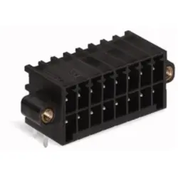 Pin header, 32 pole, pitch 3.5 mm, angled, black, 713-1436/117-000