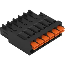 1-wire female connector, 5 pole, pitch 3.5 mm, straight, black, 714-105/000-047