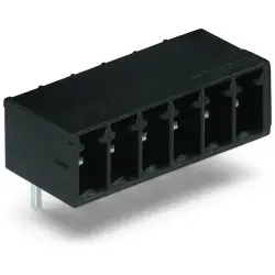 Pin header, 14 pole, pitch 3.5 mm, angled, black, 714-174
