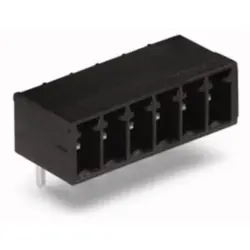 Pin header, 16 pole, pitch 3.5 mm, angled, black, 714-176