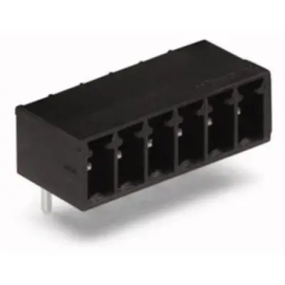 Pin header, 16 pole, pitch 3.5 mm, angled, black, 714-176 - 1