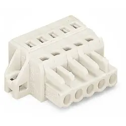 Socket header, 3 pole, pitch 5 mm, angled, light gray, 721-103/031-000