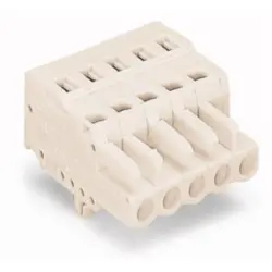 Socket header, 4 pole, pitch 5 mm, angled, light gray, 721-104/008-000