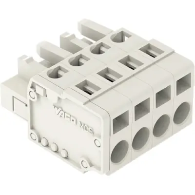 Socket header, 4 pole, pitch 5 mm, angled, light gray, 721-104/026-000 - 1