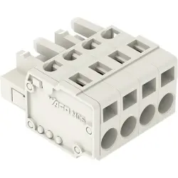 Socket header, 4 pole, pitch 5 mm, angled, light gray, 721-104/026-000