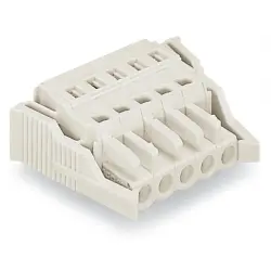 Socket header, 5 pole, pitch 5 mm, angled, light gray, 721-105/037-000