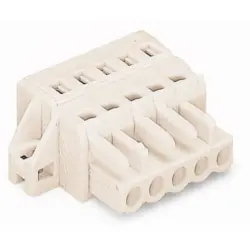 Socket header, 6 pole, pitch 5 mm, angled, light gray, 721-106/031-000