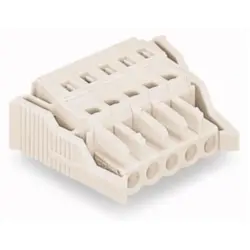 Socket header, 6 pole, pitch 5 mm, angled, light gray, 721-106/037-000
