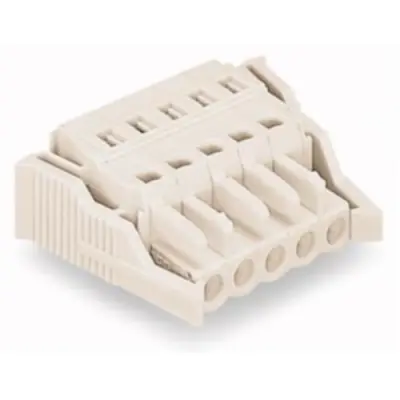 Socket header, 6 pole, pitch 5 mm, angled, light gray, 721-106/037-000 - 1