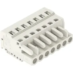 Socket header, 7 pole, pitch 5 mm, angled, light gray, 721-107/026-000