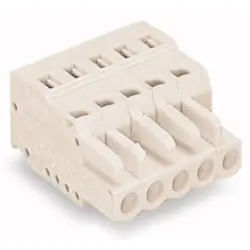 Socket header, 9 pole, pitch 5 mm, angled, light gray, 721-109/026-000