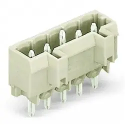 Pin header, 9 pole, pitch 5 mm, straight, light gray, 721-169/001-000