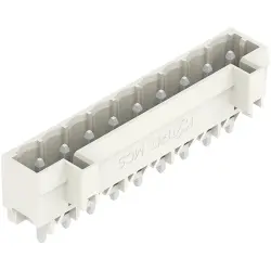 Pin header, 9 pole, pitch 5 mm, straight, light gray, 721-169/046-000