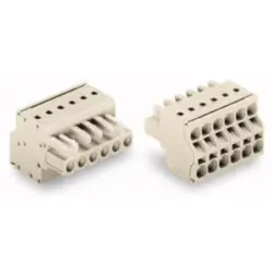 Socket header, 8 pole, pitch 5 mm, angled, light gray, 721-2108/026-000