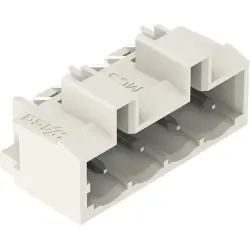 Pin header, 4 pole, pitch 5 mm, angled, light gray, 721-434/001-000