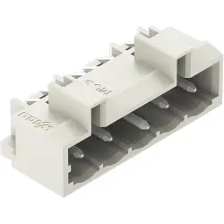 Pin header, 5 pole, pitch 5 mm, angled, light gray, 721-435/001-040