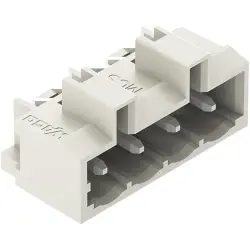 Pin header, 4 pole, pitch 5 mm, angled, light gray, 721-464/001-000