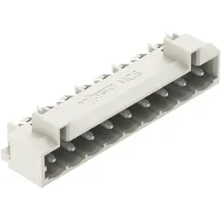 Pin header, 9 pole, pitch 5 mm, angled, light gray, 721-469/001-000