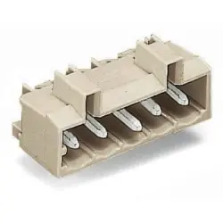 Pin header, 10 pole, pitch 5 mm, angled, light gray, 721-470/001-000