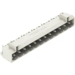 Pin header, 12 pole, pitch 5 mm, angled, light gray, 721-472/001-000