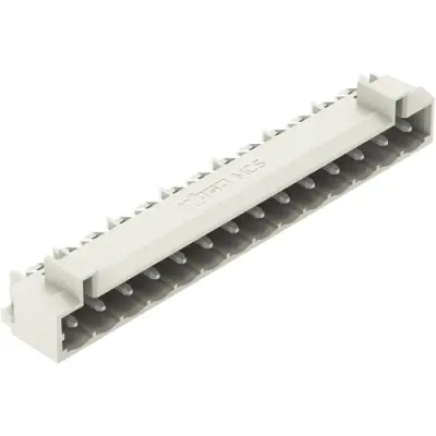 Pin header, 14 pole, pitch 5 mm, angled, light gray, 721-474/001-000 - 1