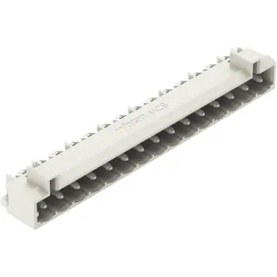 Pin header, 15 pole, pitch 5 mm, angled, light gray, 721-475/001-000 - 1