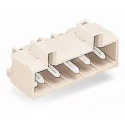 Pin header, 20 pole, pitch 5 mm, angled, light gray, 721-480/001-000