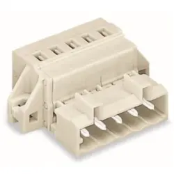 Pin header, 3 pole, pitch 5 mm, angled, light gray, 721-603/019-000
