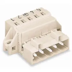 Pin header, 3 pole, pitch 5 mm, angled, light gray, 721-603/019-042