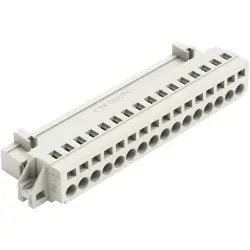 Pin header, 16 pole, pitch 5 mm, angled, light gray, 721-616/019-000