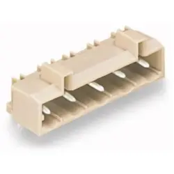 Pin header, 7 pole, pitch 7.5 mm, angled, light gray, 721-837/001-000