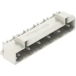 Pin header, 6 pole, pitch 7.5 mm, angled, light gray, 721-866/001-000