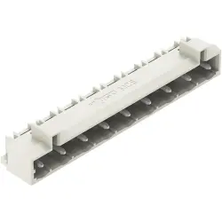 Pin header, 9 pole, pitch 7.5 mm, angled, light gray, 721-869/001-000