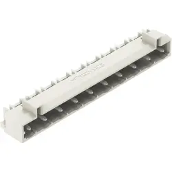 Pin header, 10 pole, pitch 7.5 mm, angled, light gray, 721-870/001-000