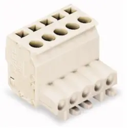 Socket header, 4 pole, pitch 5 mm, angled, light gray, 722-104/026-000