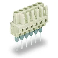 Female connector, 3 pole, pitch 5 mm, straight, light gray, 722-133/005-000