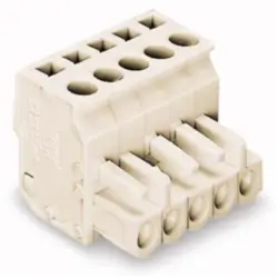 Female connector, 8 pole, pitch 5 mm, angled, light gray, 722-208/026-000