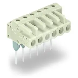 Female connector, 3 pole, pitch 5 mm, angled, light gray, 722-233/005-000