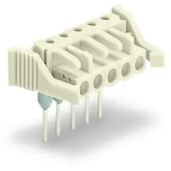 Female connector, 3 pole, pitch 5 mm, angled, light gray, 722-233/005-000/039-000
