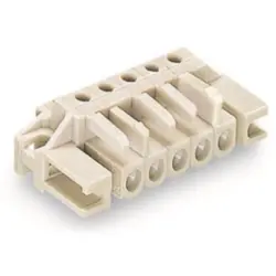 Socket header, 20 pole, pitch 5 mm, angled, light gray, 722-250/047-000