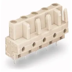 Socket header, 9 pole, pitch 7.5 mm, straight, light gray, 722-739