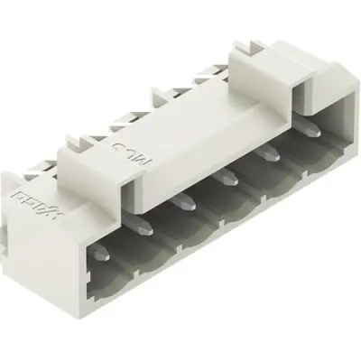 Pin header, 6 pole, pitch 5 mm, angled, light gray, 721-436/001-000 - 1